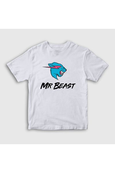 Presmono Λευκό λογότυπο για παιδικό μπλουζάκι Mr Beast Unisex - 431948 ττ