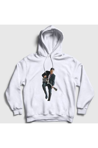 Presmono Φούτερ Stanley Clarke Unisex με λευκή κουκούλα - 429017 ττ