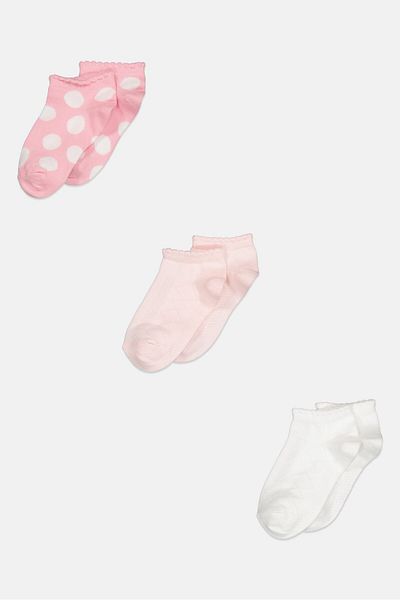 RBX Kids Girl 3 Pair Polka Dot Socks, Pink