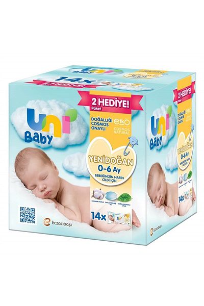 Uni Baby Newborn Wet Wipes 40Pcs 14 Pieces