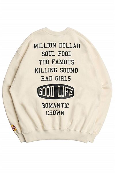 Trendiz Unisex Ecru Bts Good Life Φούτερ με κουκούλα
