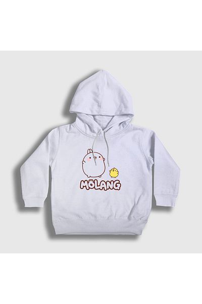 Presmono Hanorac alb unisex pentru copii - Friend Molang Piu Piu Molang, cu glugă 464841 tt