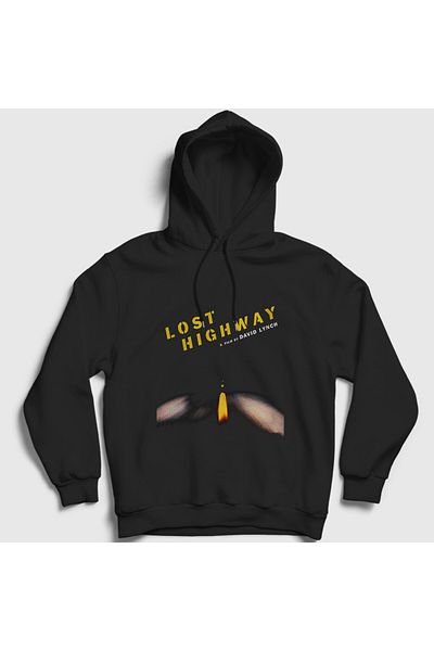Presmono Μαύρο φούτερ με κουκούλα Unisex David Lynch Lost Highway 466507 ττ