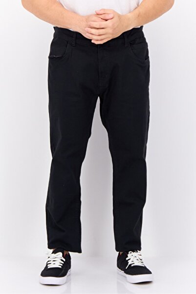 Crosshatch بنطال تشينو سادة بقصّة عادية للرجال، أسود