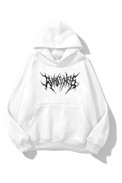 Trendiz Unisex Gothic Ruthless φούτερ Hoodie White