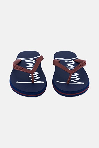 hummel Men Brand Logo Flip Flop Slippers, Navy