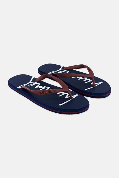 hummel Men Brand Logo Flip Flop Slippers, Navy