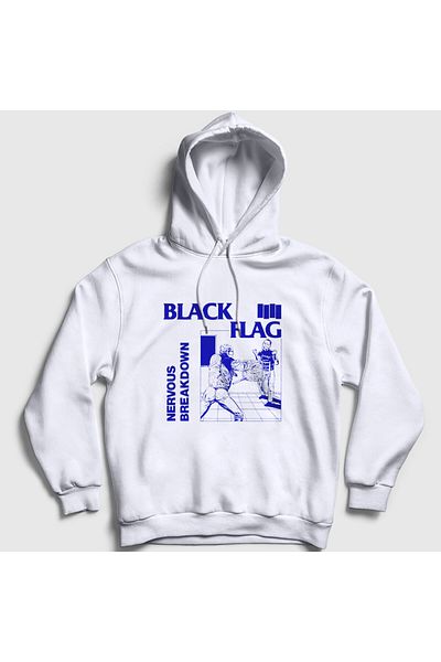 Presmono Φούτερ Unisex Nervous Breakdown White Hooded - Μαύρη Σημαία 476810 ττ
