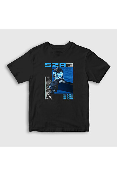 Presmono Crna unisex dečija T-shirt - Sos Music Sza, model 477732tt
