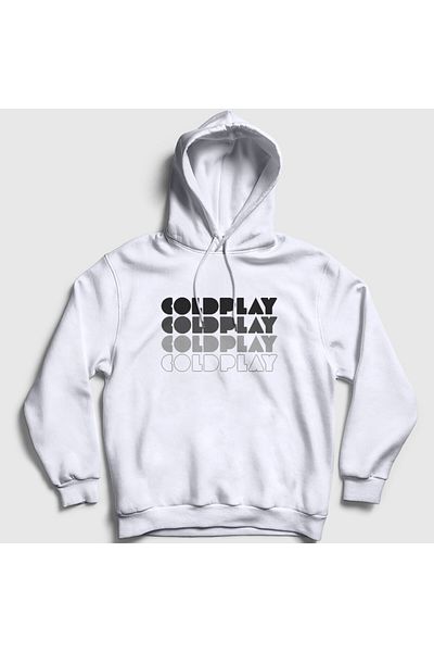 Presmono Φούτερ με λογότυπο Coldplay Unisex με λευκή κουκούλα - 470433 ττ