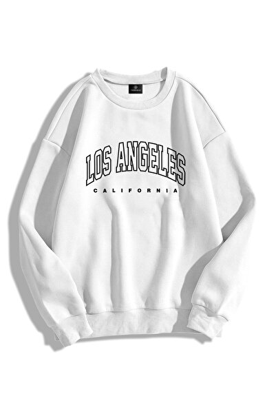Trendiz Unisex Los Angeles Bisiklet Yaka Sweatshirt Hoodie