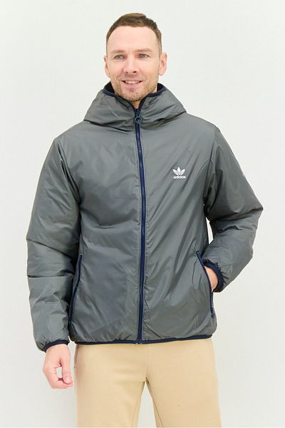 adidas Men Spots Wear Fit Long Sleeve Outdoor Hooded Jacket Navy