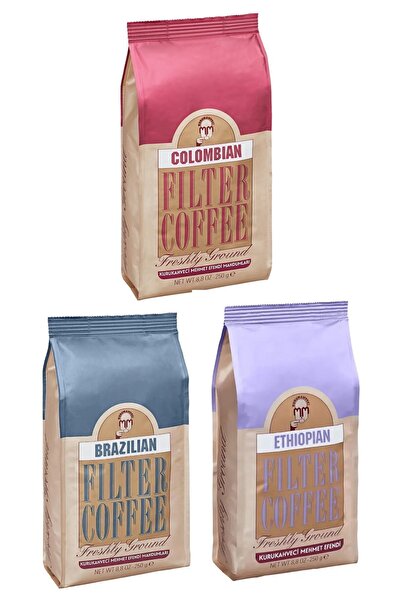 Mehmet Efendi COLOMBİAN BRAZİLİAN ETHİOPİAN FİLTRE KAHVE 250 GR 1ER ADET