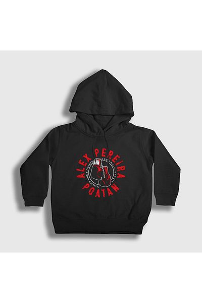 Presmono Детски суитшърт с качулка Alex Pereira Poatan MMA UFC, черен - 452497tt