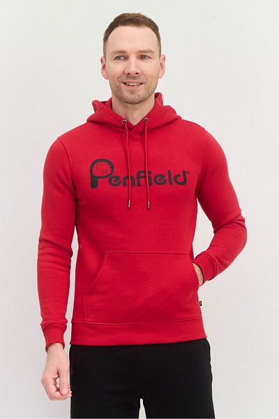 Penfield Men Hooded Brand Logo Long Sleeves Hoodies, Red