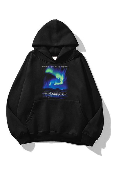 Trendiz Unisex φούτερ Paris Hoodie Black