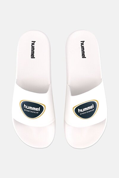 hummel Men Brand Logo Pool Badge Slides, White