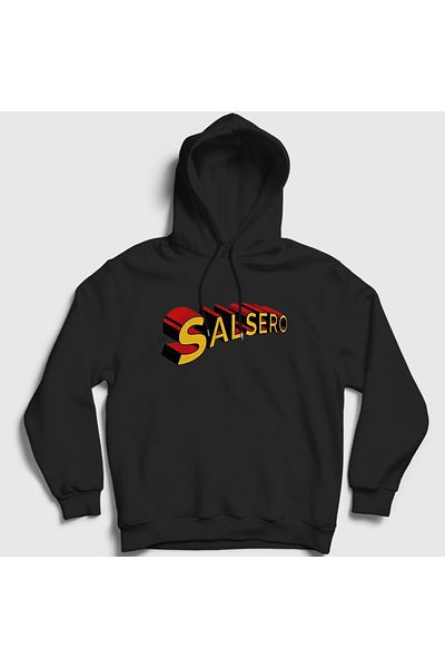 Presmono Μαύρο φούτερ Unisex με κουκούλα χορού Salsero Salsa 466800 ττ