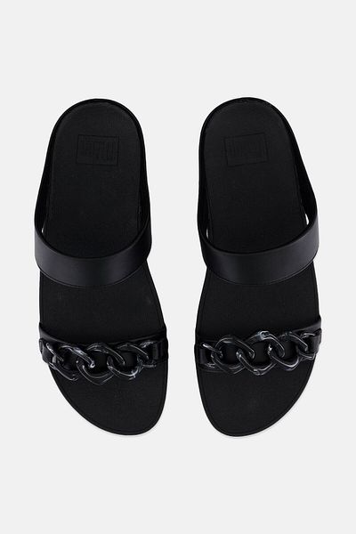 Fitflop صندل نسائي سهل الارتداء بسلسلة فينو، أسود