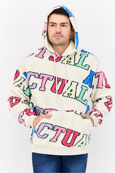 Asos Design Men Hooded Graphic Print Long Sleeves Sweatshirt, Cream