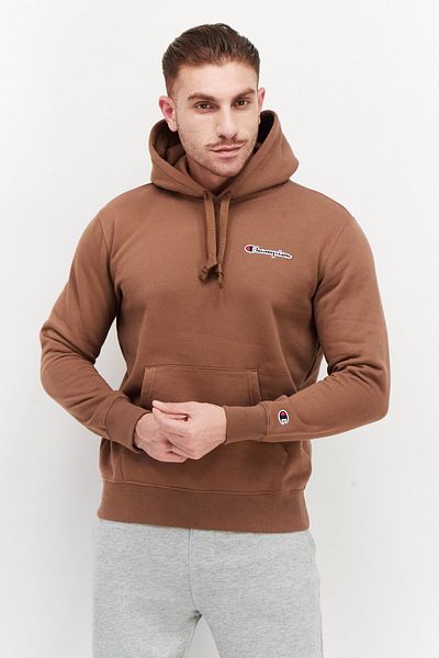 Champion Men Sportswear Fit Embroidered Logo Outdoor Hoodie, Brown
