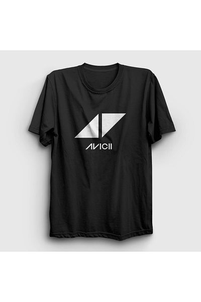 Presmono Μαύρο μπλουζάκι Unisex με λογότυπο Avicii - 438967 ττ