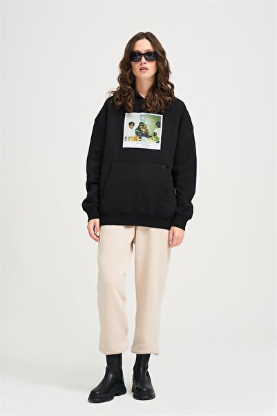 Trendiz Unisex Μαύρο φούτερ με κουκούλα Kendrick Lamar Maad City