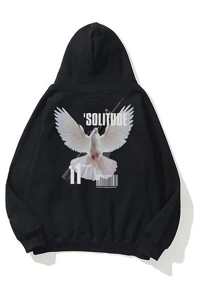 Trendiz Unisex φούτερ Solitude Μαύρο Hoodie