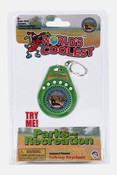 Super Impulse Worlds Coolest Parks And Recreation Talking Keychain, Green