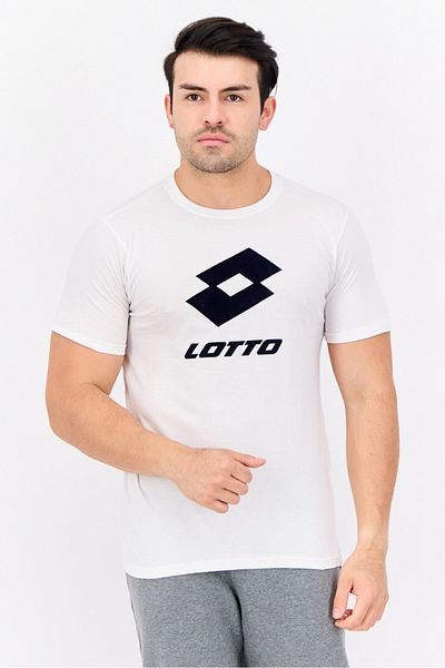 Lotto Men Sportswear Fit Short Sleeves Running T-shirt, White