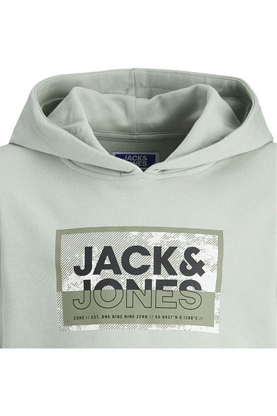 Jack & Jones Hanorac Glugă cu imprimeu JACK &JONES Logan JNR - 12254120-Aqua Gri