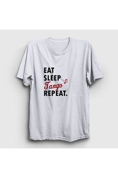 Presmono Λευκό Tango Repeat Unisex Dancer T-Shirt - Δώρο Eat Sleep 464541 ττ