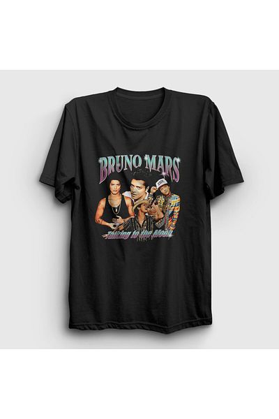 Presmono Μαύρο μπλουζάκι Unisex με μοτίβο Bruno Mars - 477533 ττ