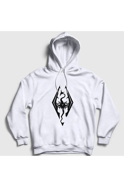 Presmono Unisex Λευκό 'Skyrim' Παιχνίδι The Elder Scrolls V Hooded φούτερ - 432670 ττ