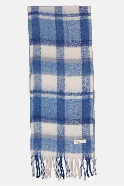 VINTAGE HAVANA Women Striped Scarves 208 L X 48 H Cm, Blue
