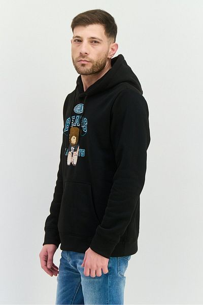Members Only Men Hooded Long Sleeves Brand Logo Sweatshirt, Black