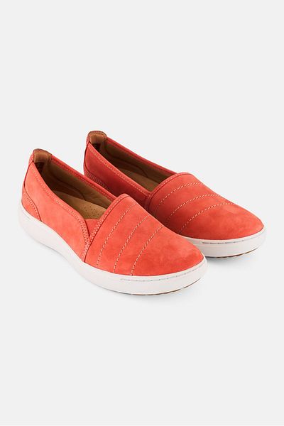 CLARKS Women Standard Nalle Violet Slip On Casual Shoes, Dark Orange