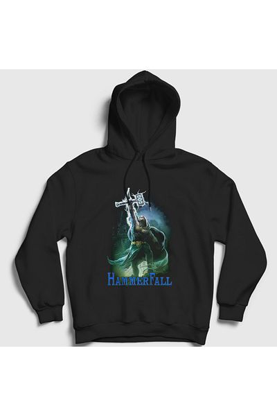 Presmono Μαύρο φούτερ με κουκούλα Unisex High Hammerfall - 465031 ττ