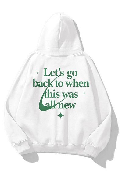 Trendiz Φούτερ Unisex Let&#39;s Go Back Hoodie White