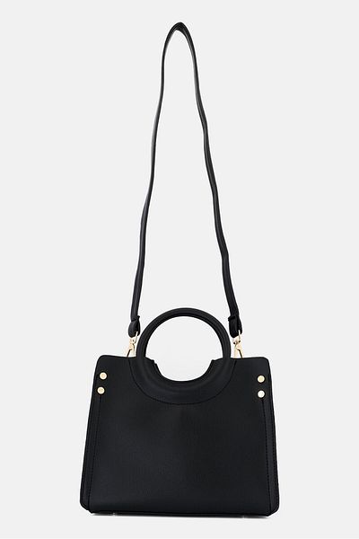 Vince Camuto Women Brand Logo Satchel Bag 23 H x 26 L x 12 W cm, Black