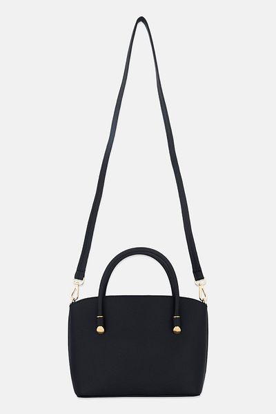 Vince Camuto Women Brand Logo Ravenna Satchel Bag 20 H X 30 L X 10 W Cm, Black