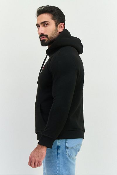 Members Only Men Embroidered Logo Long Sleeves Hoodie, Black