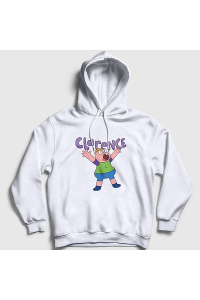 Presmono Φούτερ Happy Clarence Unisex με λευκή κουκούλα - 458490 ττ