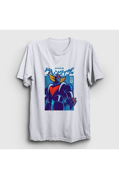 Presmono Λευκό μπλουζάκι Unisex - Αφίσα V2 Ufo Robot Grendizer Goldorak 471913 ττ