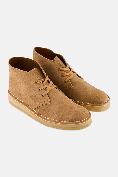 CLARKS Men Standard Fit Desert Coal Lace Up Casual Shoes, Light Tan