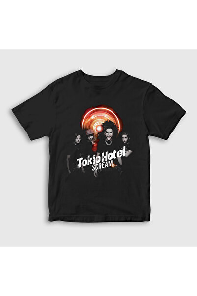 Presmono Unisex Çocuk Siyah Scream Tokio Hotel T-Shirt 444408tt