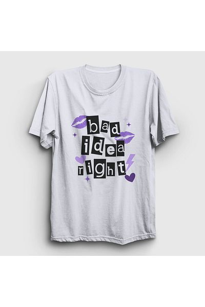 Presmono Μπλουζάκι Unisex White Bad Idea Right Olivia Rodrigo 484043 ττ