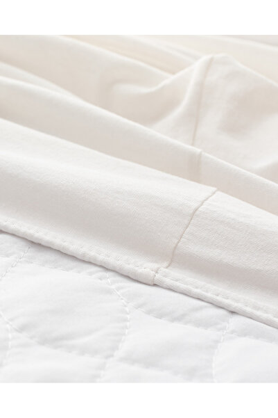Madame Coco Плюс еластичен единичен чаршаф от пениран 100% памук - Екрю