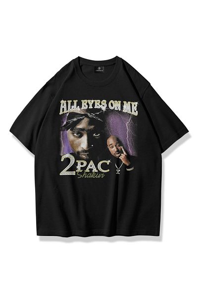 Trendiz Μπλουζάκι Tupac Unisex Black All Eyes On Me