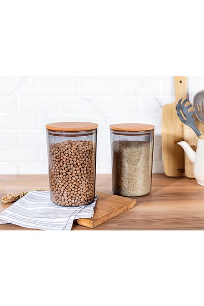 Madame Coco Yuviera 2300ml - 2-Piece Storage Container with Wooden Lid